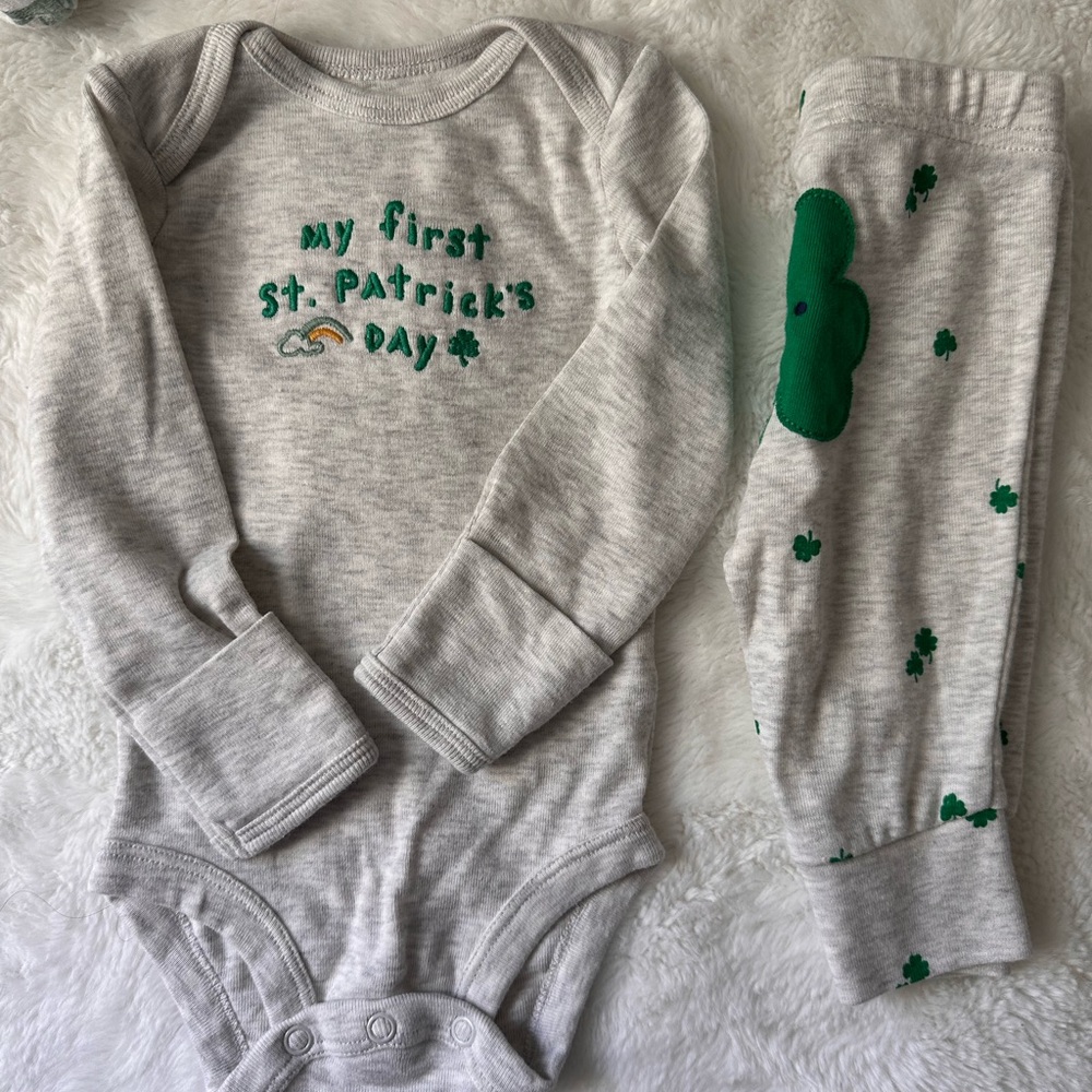 Carter's Gray and Green St. Patrick's Day Bodysuit